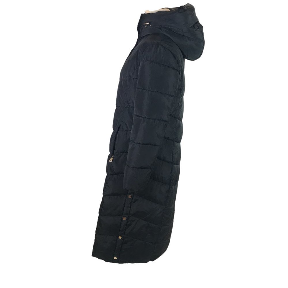 Cameo Rose Ladies Longline Puffer Coat Jacket Black Sz 12 Hooded Quilted Padded - Picture 2 of 14